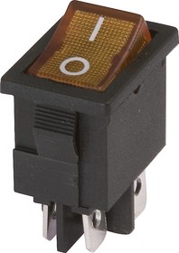 Переключатель MIRS-201-C3 желтый (6A 125VAC. 3A 250VAC. 15A 12VDC)