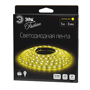 Лента светодиод. ЭРА LS3528-60LED 4.8Вт IP20 желтая