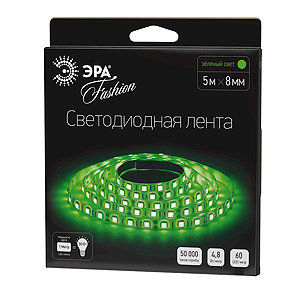 Лента светодиод. ЭРА LS3528-60LED 4.8Вт IP20 зелен