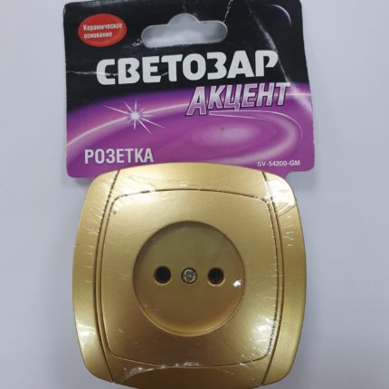 Розетка "Акцент" 1м. б/з. золот. мет. SV-54200-GM